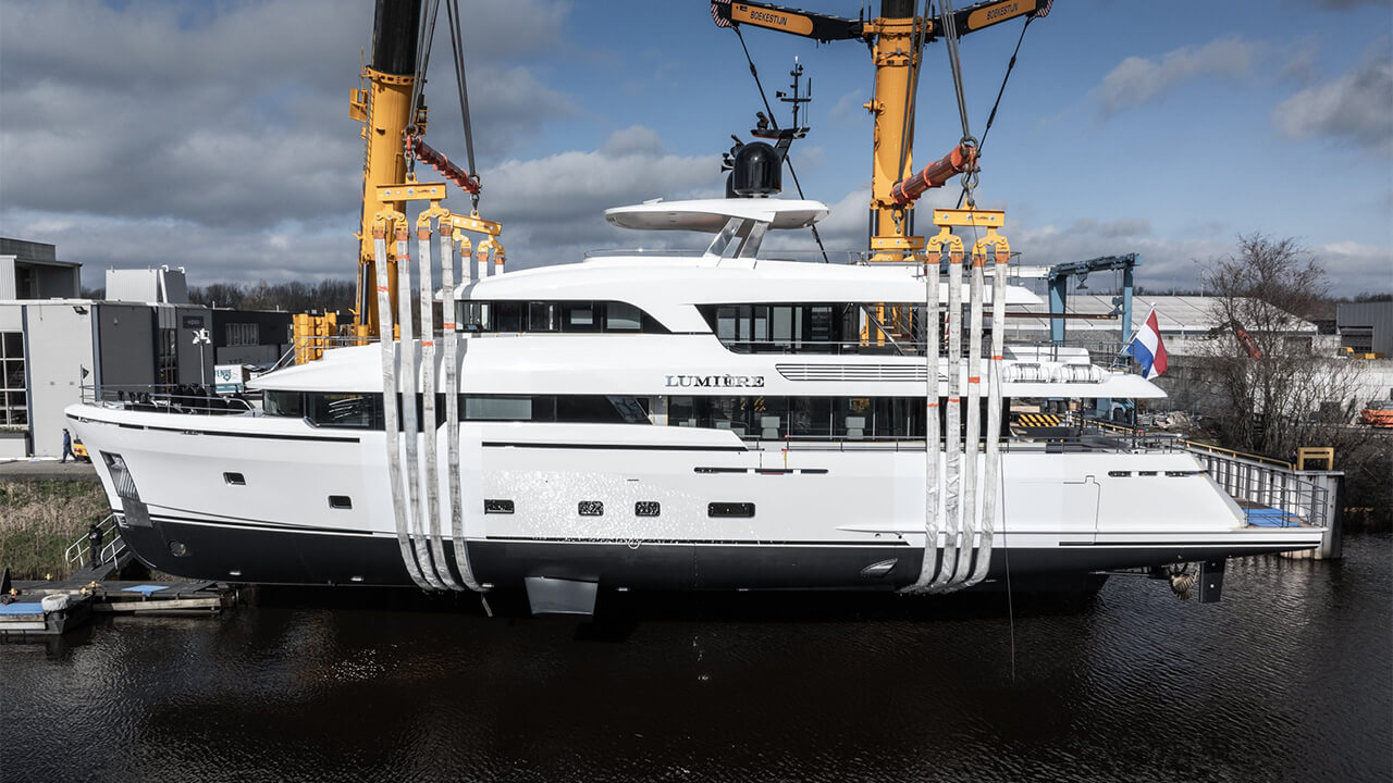 Technician servicing a yacht
